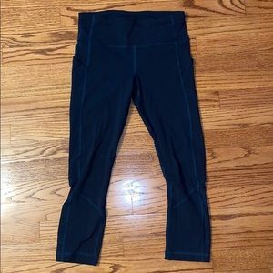 True Navy Lululemon Pace Rival Crop Leggings